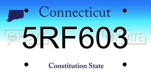 5RF603 Connecticut License Plate