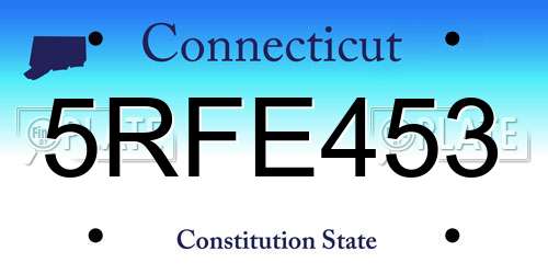 5RFE453 Connecticut License Plate