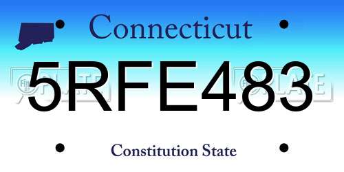 5RFE483 Connecticut License Plate