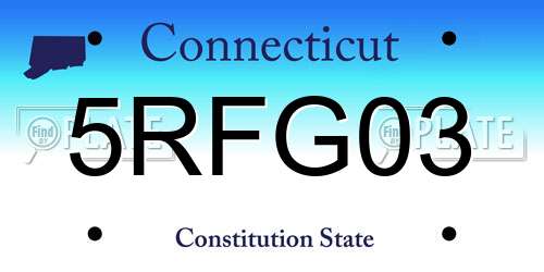 5RFG03 Connecticut License Plate