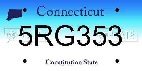 5RG353 Connecticut License Plate