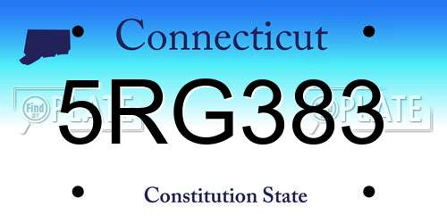 5RG383 Connecticut License Plate