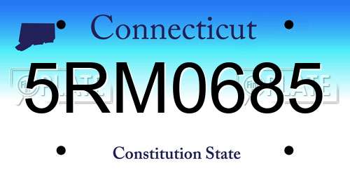 5RM0685 Connecticut License Plate