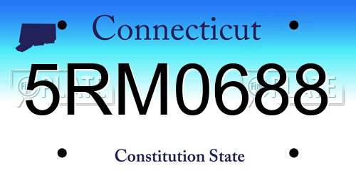 5RM0688 Connecticut License Plate