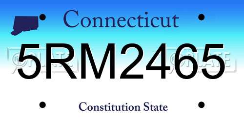 5RM2465 Connecticut License Plate