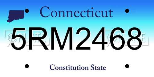 5RM2468 Connecticut License Plate