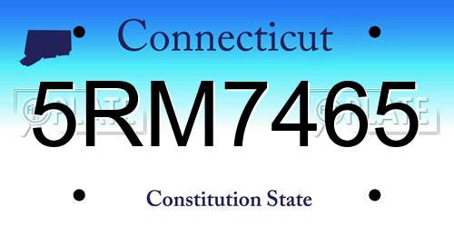 5RM7465 Connecticut License Plate