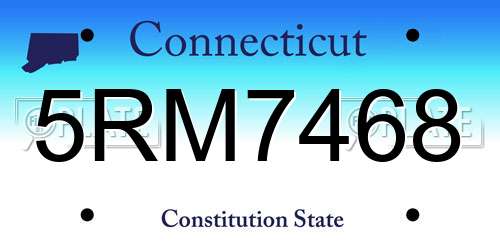 5RM7468 Connecticut License Plate