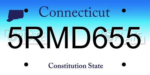 5RMD655 Connecticut License Plate