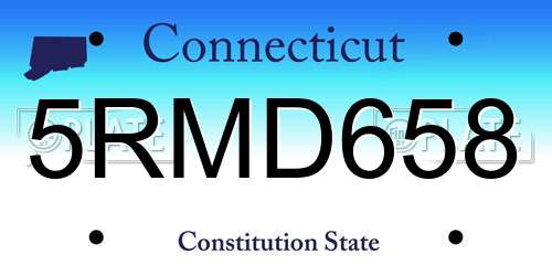 5RMD658 Connecticut License Plate