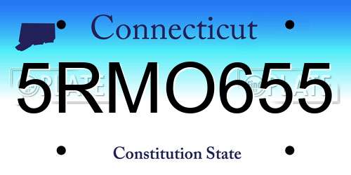 5RMO655 Connecticut License Plate