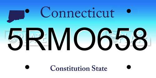 5RMO658 Connecticut License Plate