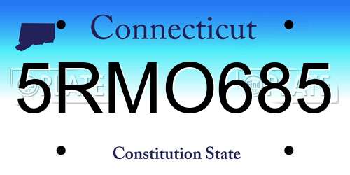 5RMO685 Connecticut License Plate