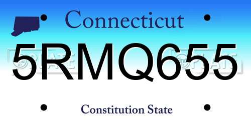 5RMQ655 Connecticut License Plate