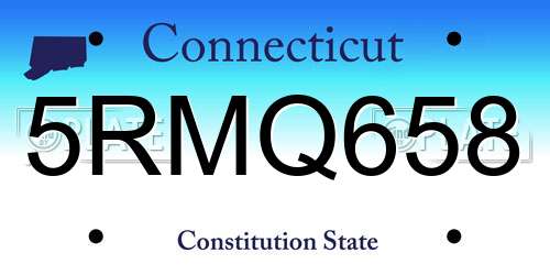5RMQ658 Connecticut License Plate