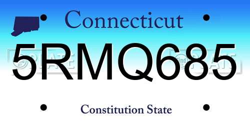 5RMQ685 Connecticut License Plate