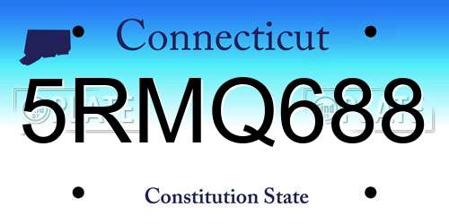 5RMQ688 Connecticut License Plate
