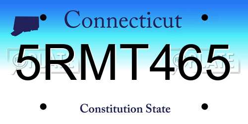 5RMT465 Connecticut License Plate