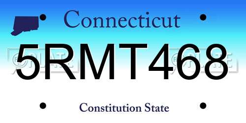 5RMT468 Connecticut License Plate