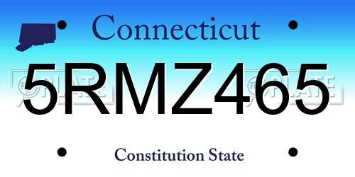 5RMZ465 Connecticut License Plate