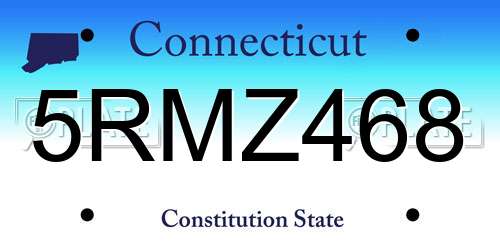 5RMZ468 Connecticut License Plate