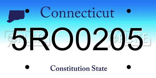 5RO0205 Connecticut License Plate