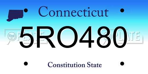 5RO480 Connecticut License Plate