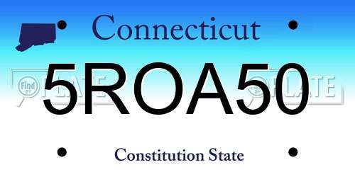 5ROA50 Connecticut License Plate
