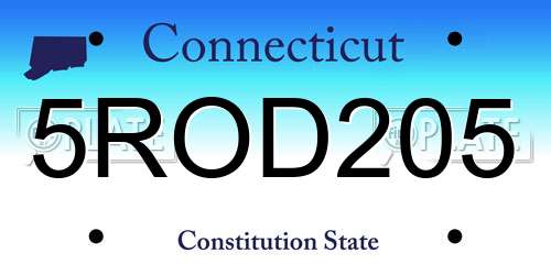 5ROD205 Connecticut License Plate
