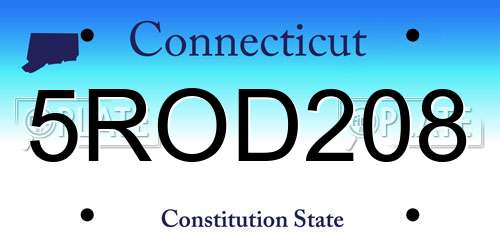 5ROD208 Connecticut License Plate
