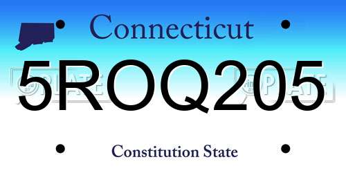 5ROQ205 Connecticut License Plate