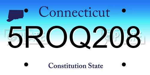 5ROQ208 Connecticut License Plate