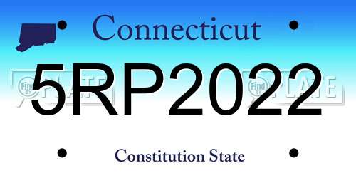5RP2022 Connecticut License Plate