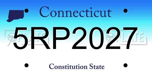 5RP2027 Connecticut License Plate