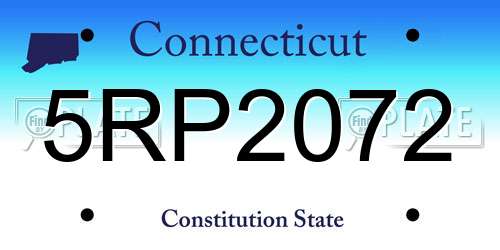 5RP2072 Connecticut License Plate