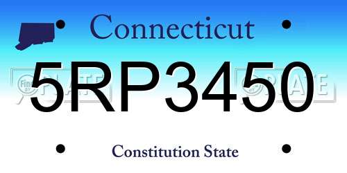 5RP3450 Connecticut License Plate