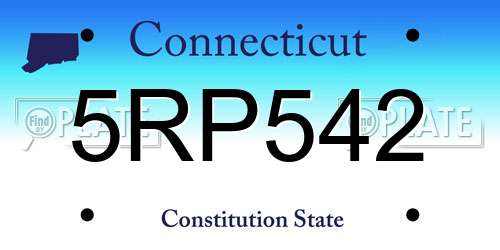 5RP542 Connecticut License Plate