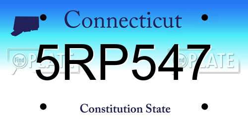 5RP547 Connecticut License Plate