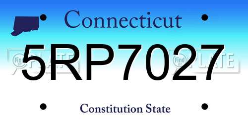 5RP7027 Connecticut License Plate