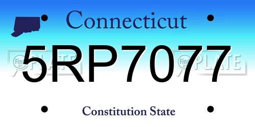 5RP7077 Connecticut License Plate