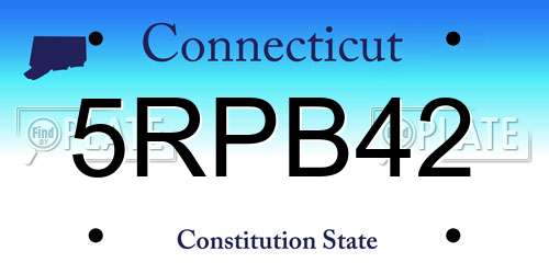 5RPB42 Connecticut License Plate