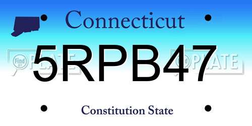 5RPB47 Connecticut License Plate