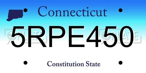 5RPE450 Connecticut License Plate