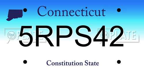 5RPS42 Connecticut License Plate