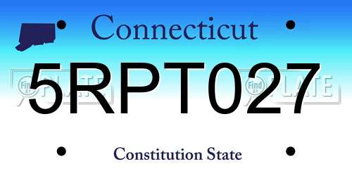 5RPT027 Connecticut License Plate