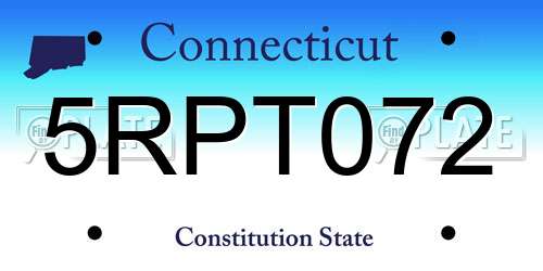 5RPT072 Connecticut License Plate