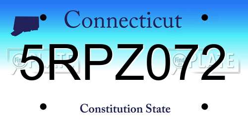 5RPZ072 Connecticut License Plate