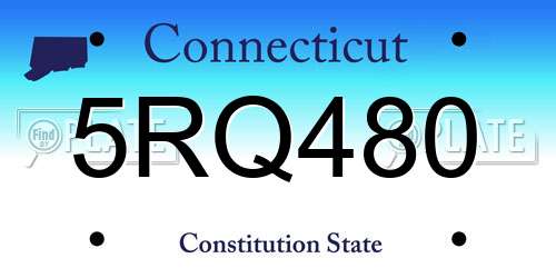 5RQ480 Connecticut License Plate