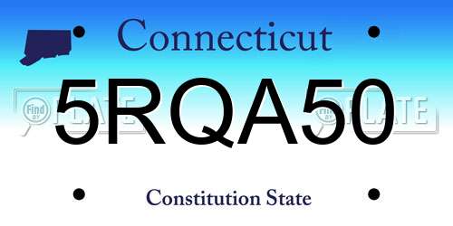 5RQA50 Connecticut License Plate