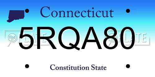 5RQA80 Connecticut License Plate